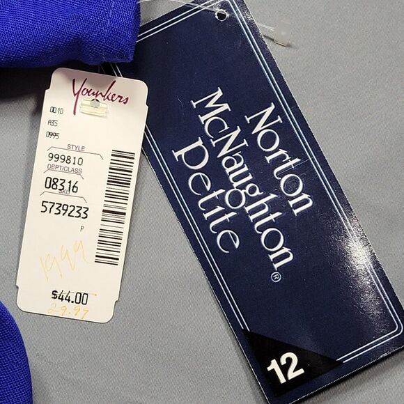 Norton McNaughton Blue Shirt Sleeveless Buttons Blouse NEW $44 Women's 12 Petite - Picture 4 of 8